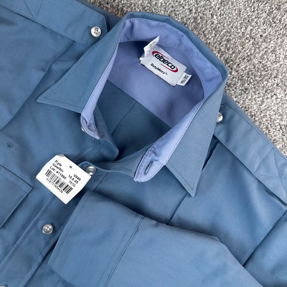 Elbeco DutyMaxx Uniform Shirt Mens 15.5-35 Blue Tactical L/S Security Police NWT